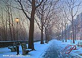 Winter Canvas Paintings - A Cold Winter's Night